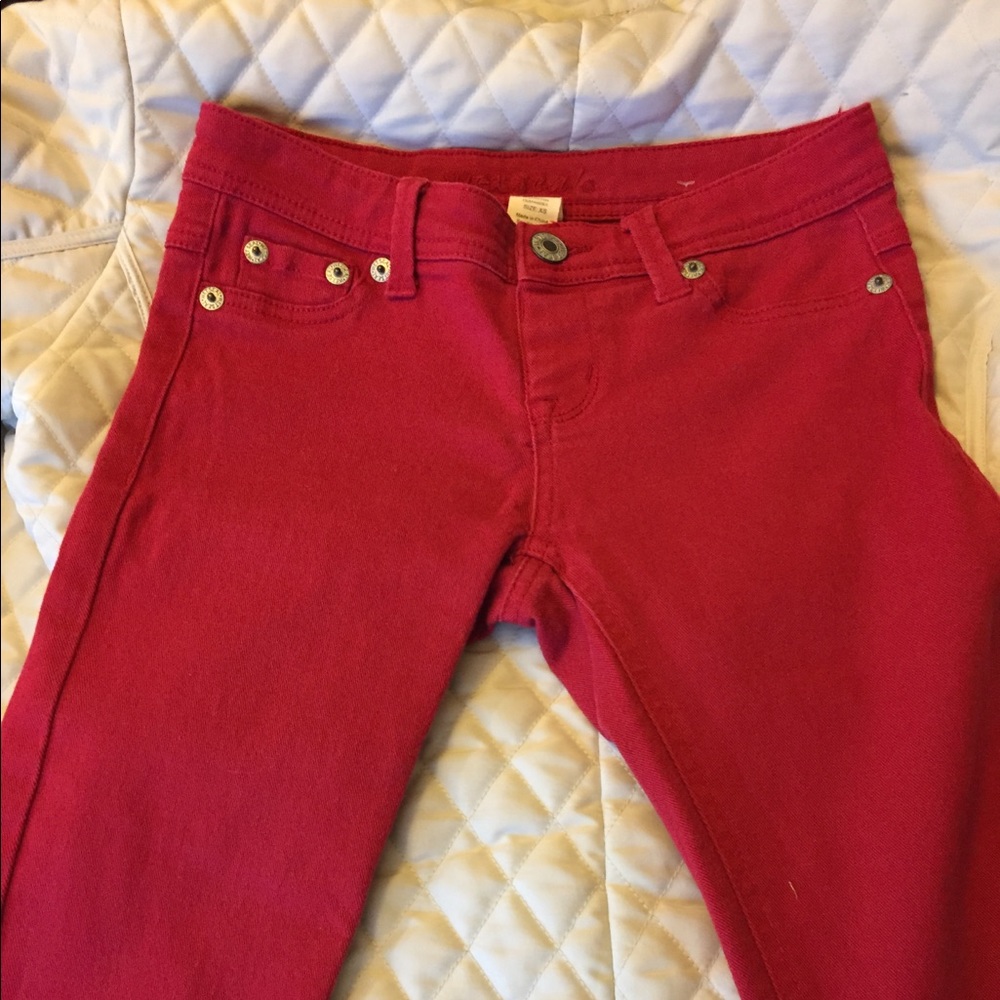Wet Seal girls size juniors xs red stretchy skinny jeans